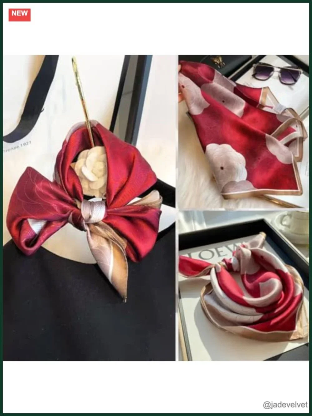 Women's 100% Pure Mulberry Silk Small Square Scarf Neckerchief